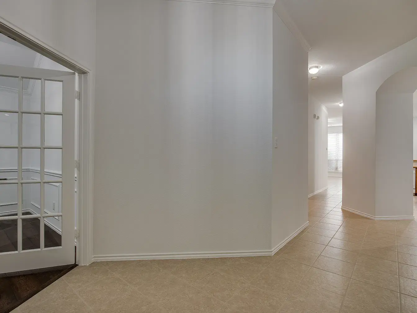 Hallway with French door